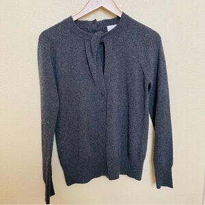 Women's Button 100% Wool Gray Sweater